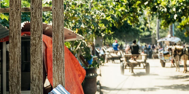 Cidomo horse cart on Gili Air Island.