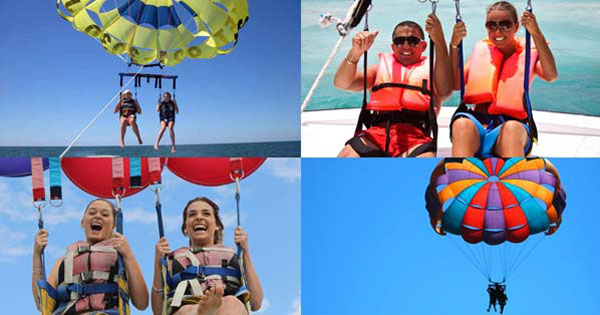 Tandem Parasailing Adventure Water Sports Tour Packages Nusa Dua