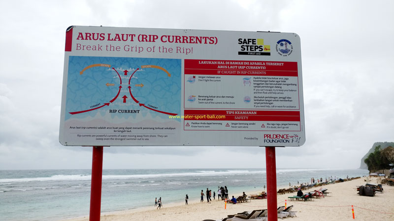 Swimming Sign In Bali Beach