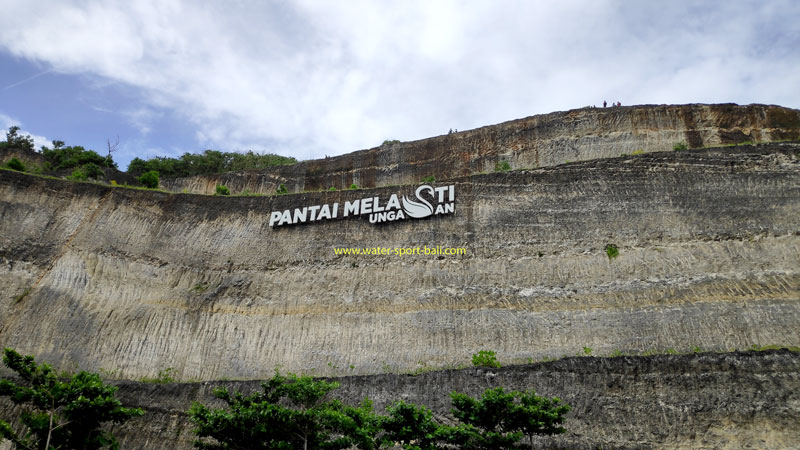 The Melasti Beach Name On High Cliff  