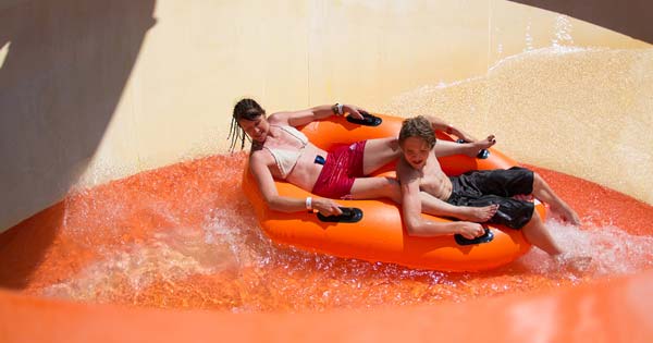 Water slides and calming pools at Waterbom, Kuta Bali.