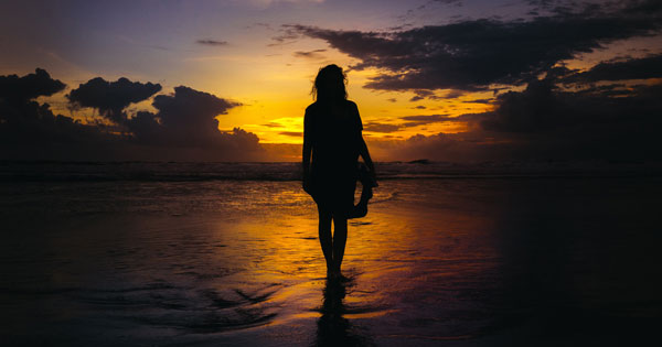 Sunset On Hidden Beach in West Bali