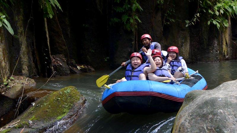 Rafting activity on Melangit River, Klungkung