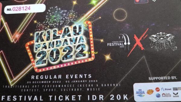 Pandawa Beach festival Entrance Fee
