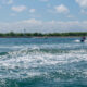 Jet ski in action in the waters of Tanjung Benoa, Bali