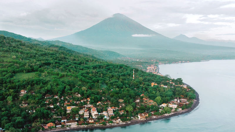 Mount Agung View From Tulamben