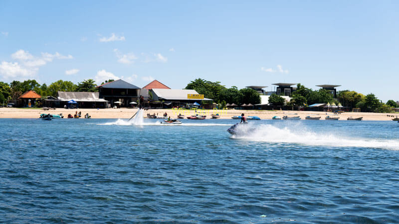 Tanjung Benoa beach during water sports activities