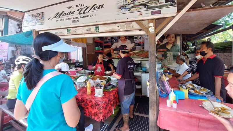 Authentic Balinese meal at a local Warung