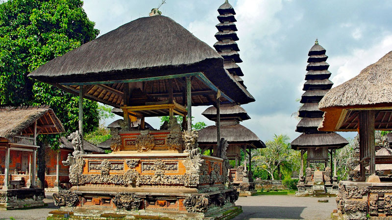 Intricate stone carvings and temple architecture at Taman Ayun