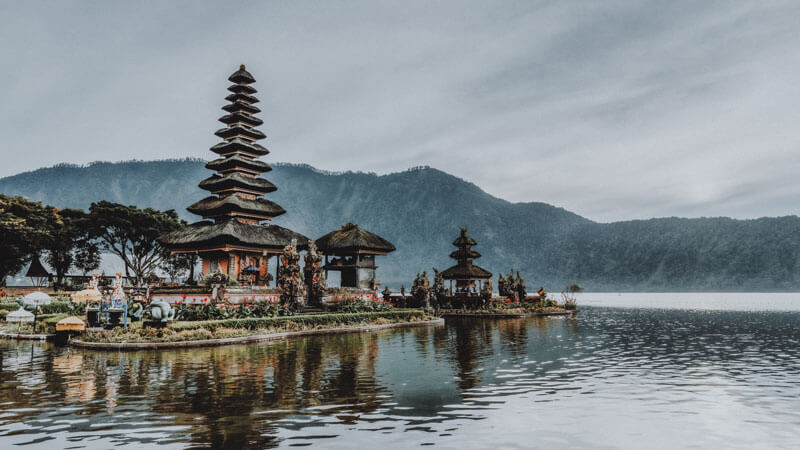 Pura Ulun Danu Beratan Temple on Lake Beratan in Bali