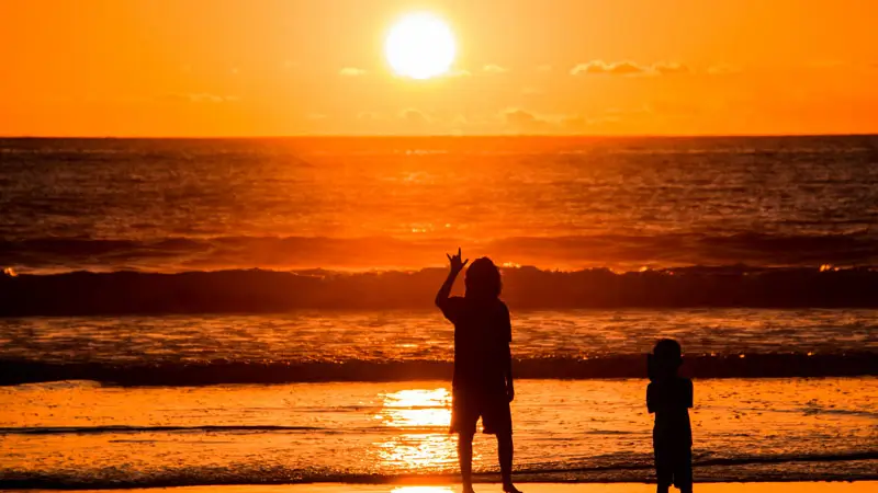 Stunning sunset at Legian Beach, Bali