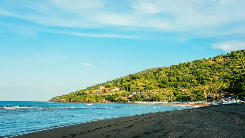 View of Amed Beach in Karangasem, Bali