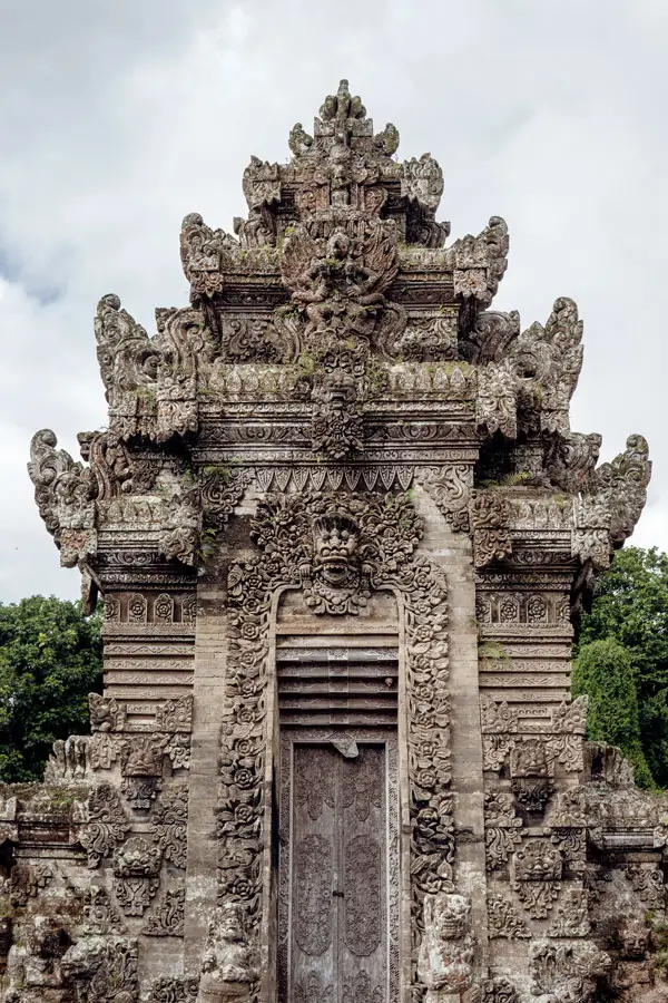 Sacred temple gate in Penglipuran; inner sanctum closed to visitors