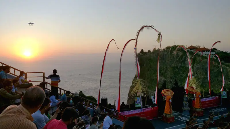 Uluwatu Kecak Dance at the cliffside amphitheater at sunset
