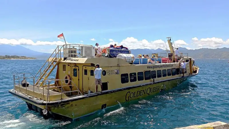 Golden Queen fast boat near Padangbai Port before the Padang Bai–Gili trip