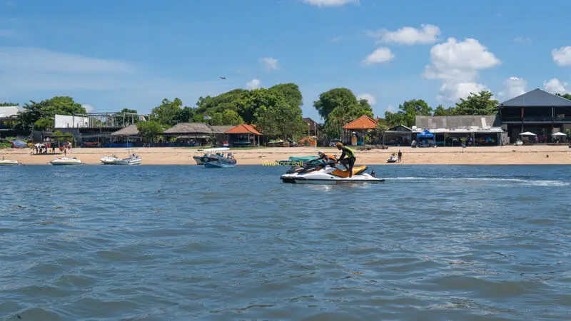 Jet ski instructor on calm water near Nusa Dua shoreline