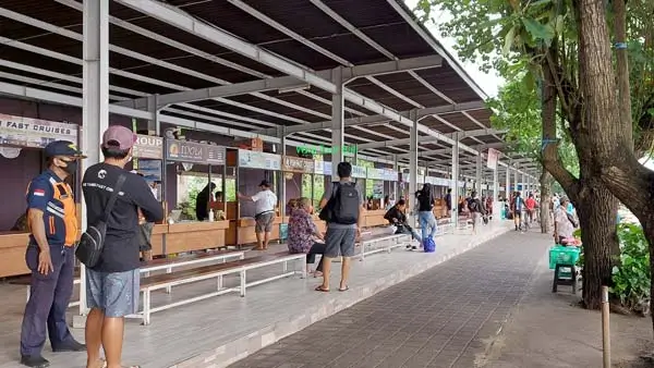 Sanur Port fast boat ticket counters and waiting area