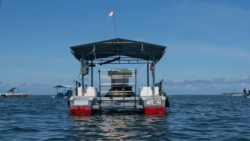 Sea walker floating platform and entry point in Tanjung Benoa.