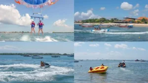 Tanjung Benoa water sports package activities: parasailing, jet ski, banana boat, donut ride