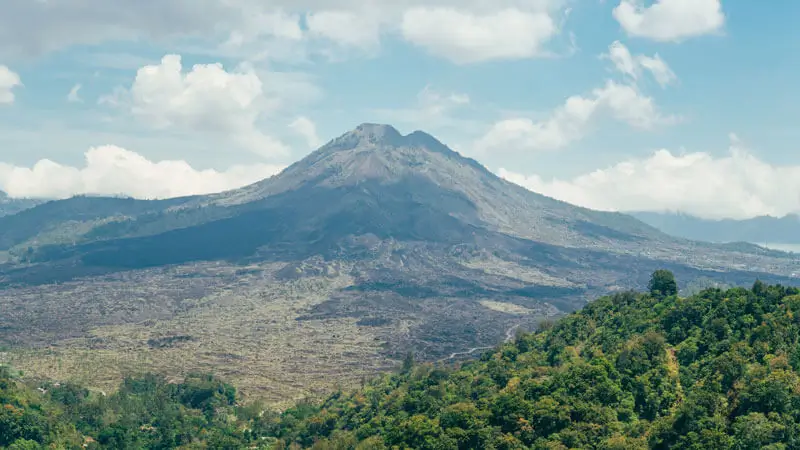 Mount Batur view from Kintamani, a famous highland stop in Bali.