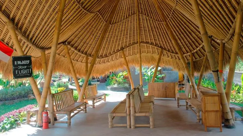 Bamboo waiting lounge at the Sawangan base, Nusa Dua