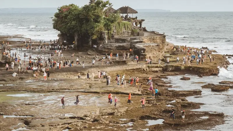 Tanah Lot Temple, one of Bali's most famous coastal landmarks