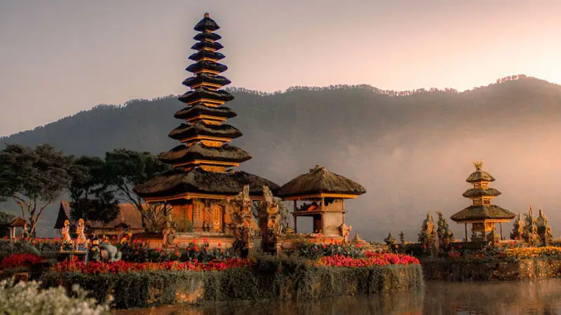 Ulun Danu Beratan, a famous lakeside temple in Bali