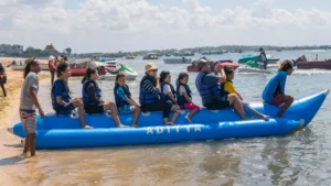 Family group starting a Tanjung Benoa water sports package